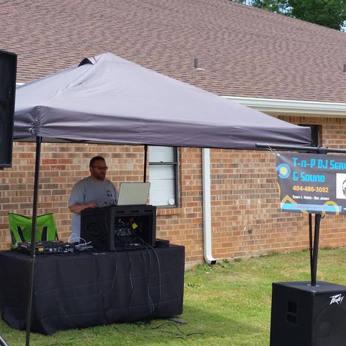 Providing background music for a church event.