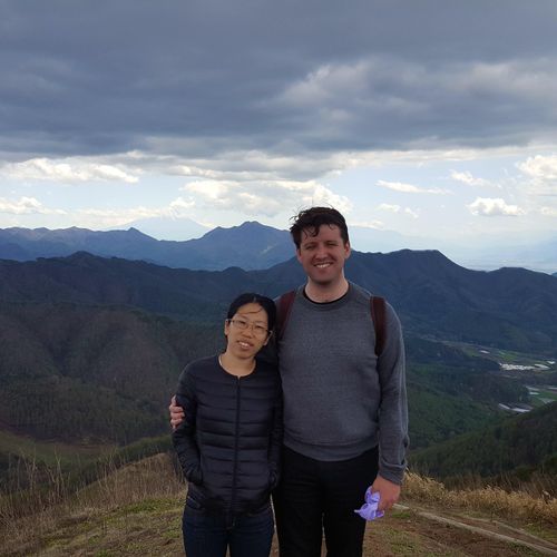 My wife and I in Nagano Prefecture in Japan, on to