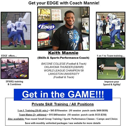 Keith Mannie
1-on-1 and Group training