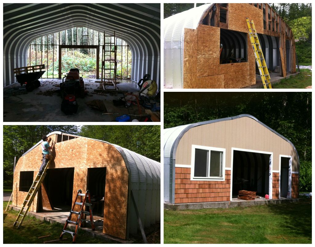 This prefab garage needed a front and back wall.
