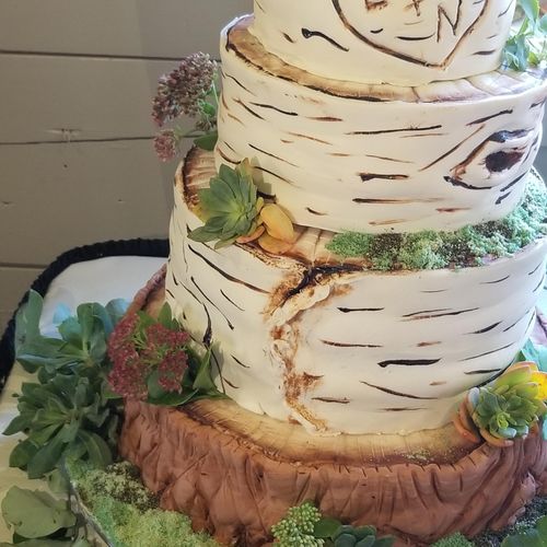 Fondant Birch Log Cake