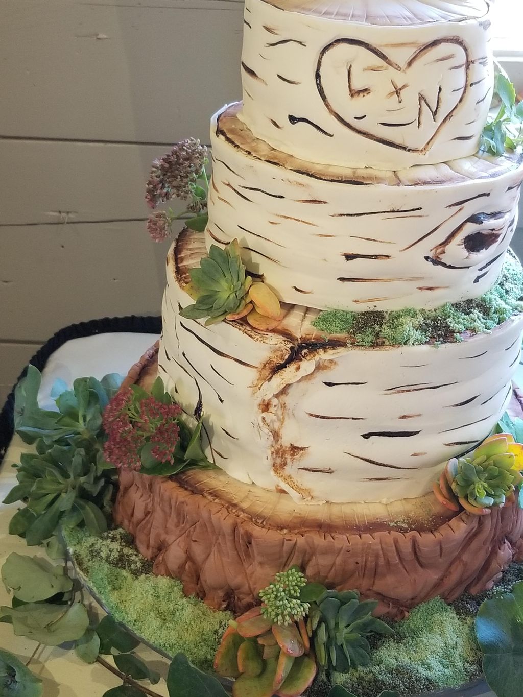 Fondant Birch Log Cake