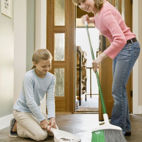 Get swept away:
To sweep, hold the broom like a ca