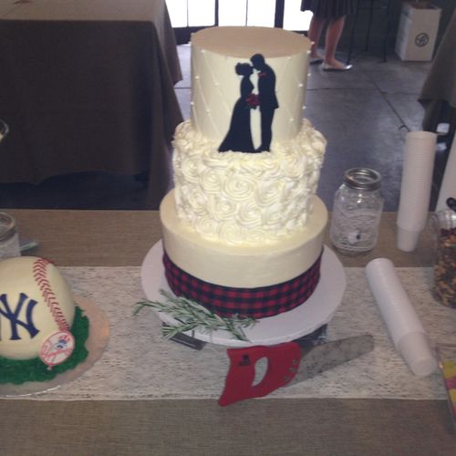 Wedding Cake & Grooms Cake