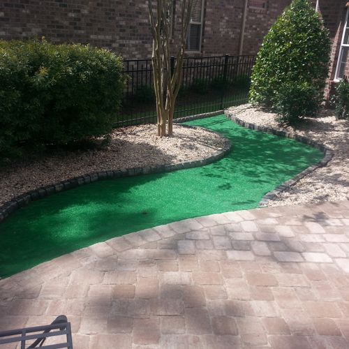 Pavers and artificial turf