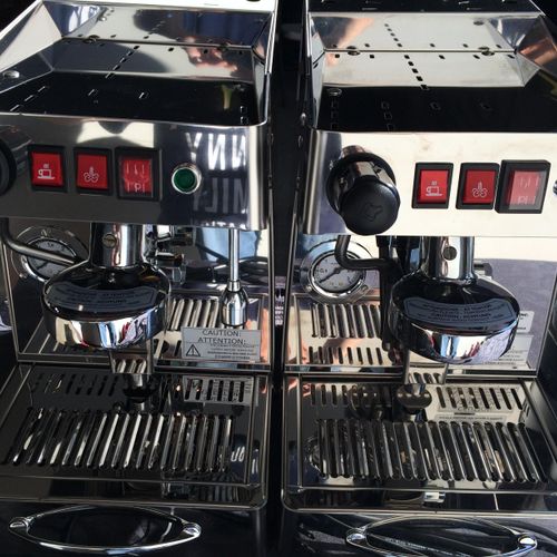 Two single group head mobile espresso machines tha