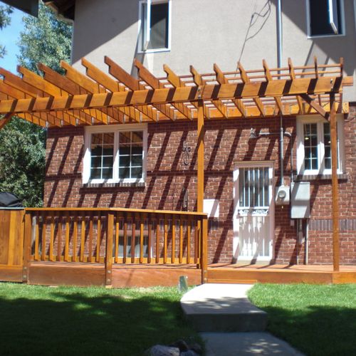Pergola, Deck, and Built In Grill