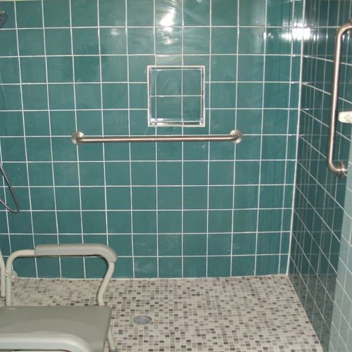 Removed the bath tub and convert shower for the ha
