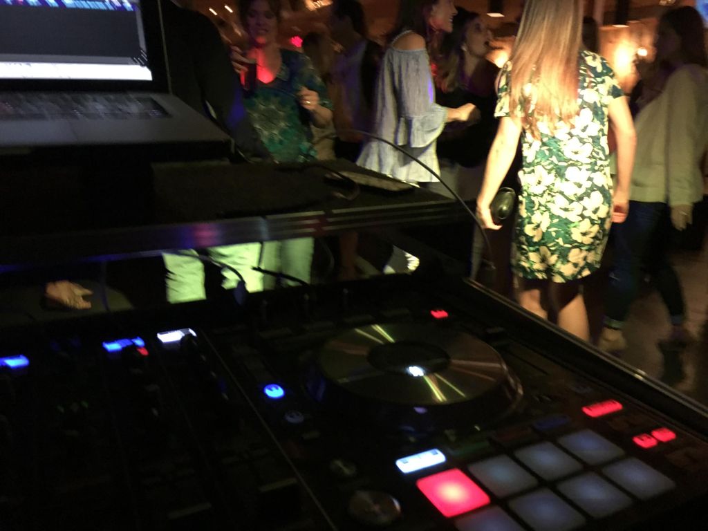 Dancing and having a great time.