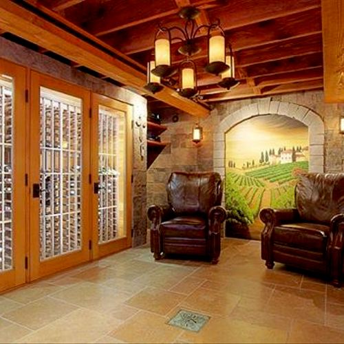 Wine cellar for 900 bottles, home theatre, and cus