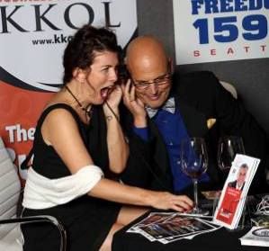 Doing a live radio feed at The Tesla Love Party.