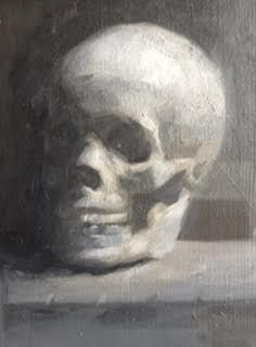 Skull Study. Oil Paint on Canvas.