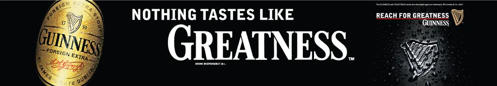 Promotional banner for Guinness and their "Tastes 