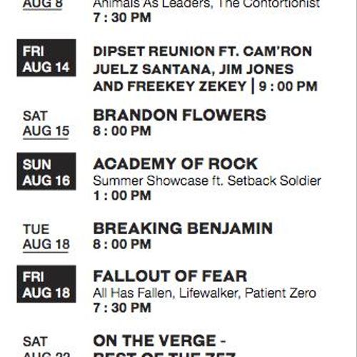 The NorVa concert line-up from Jul-Feb for Veer Ma