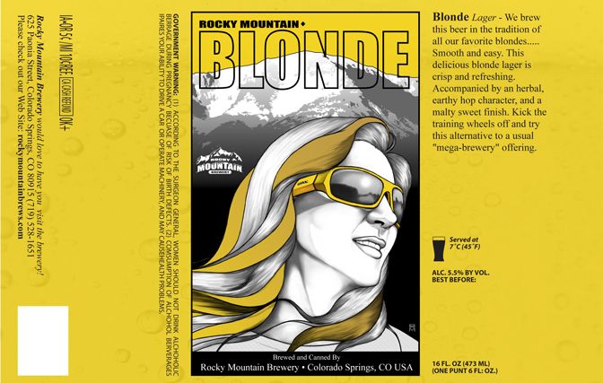 This is a beer can label for the Rocky Mountain Br