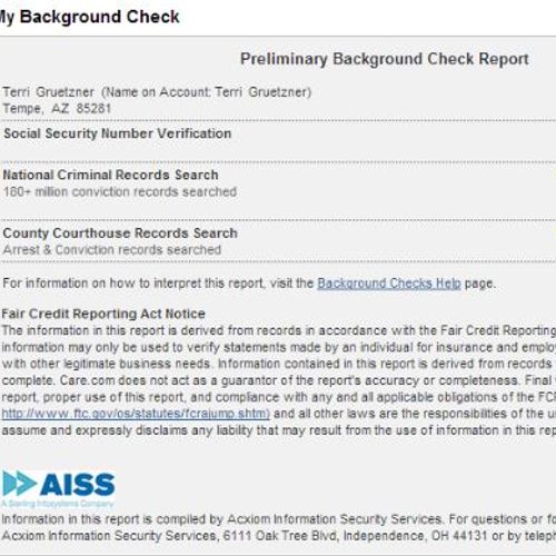 PUBLICLY POSTED BACKGROUND CHECK. Remember: Talk i