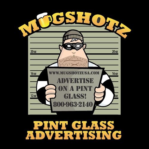 Logo Design for MugShotz Pint Glass Advertising