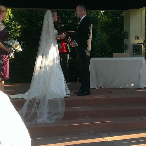 During the Wedding Vows at Wine Country Gardens Vi
