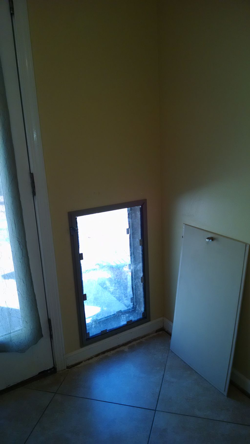 Interior view of finished dog door.