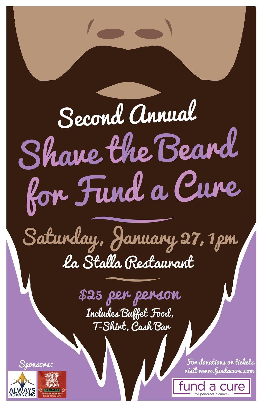 Shave the Beard fundraising event poster 
