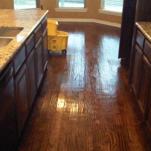 our floors shine when we are done cleaning them.