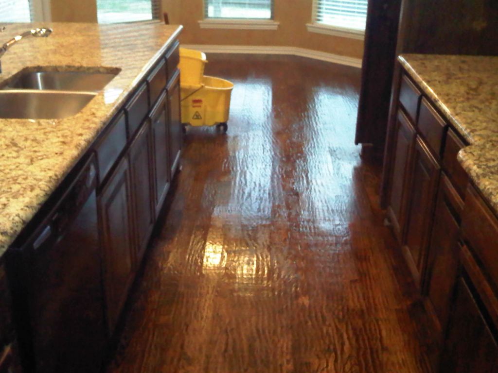 our floors shine when we are done cleaning them.