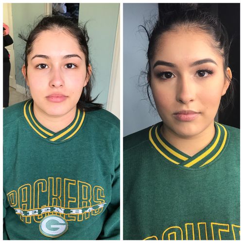 Before and After "No makeup makeup" 
Aka super nat