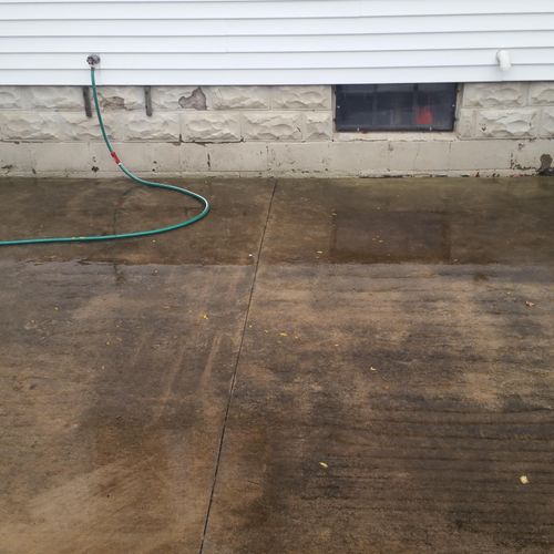 Before Outdoor Concrete Cleaning