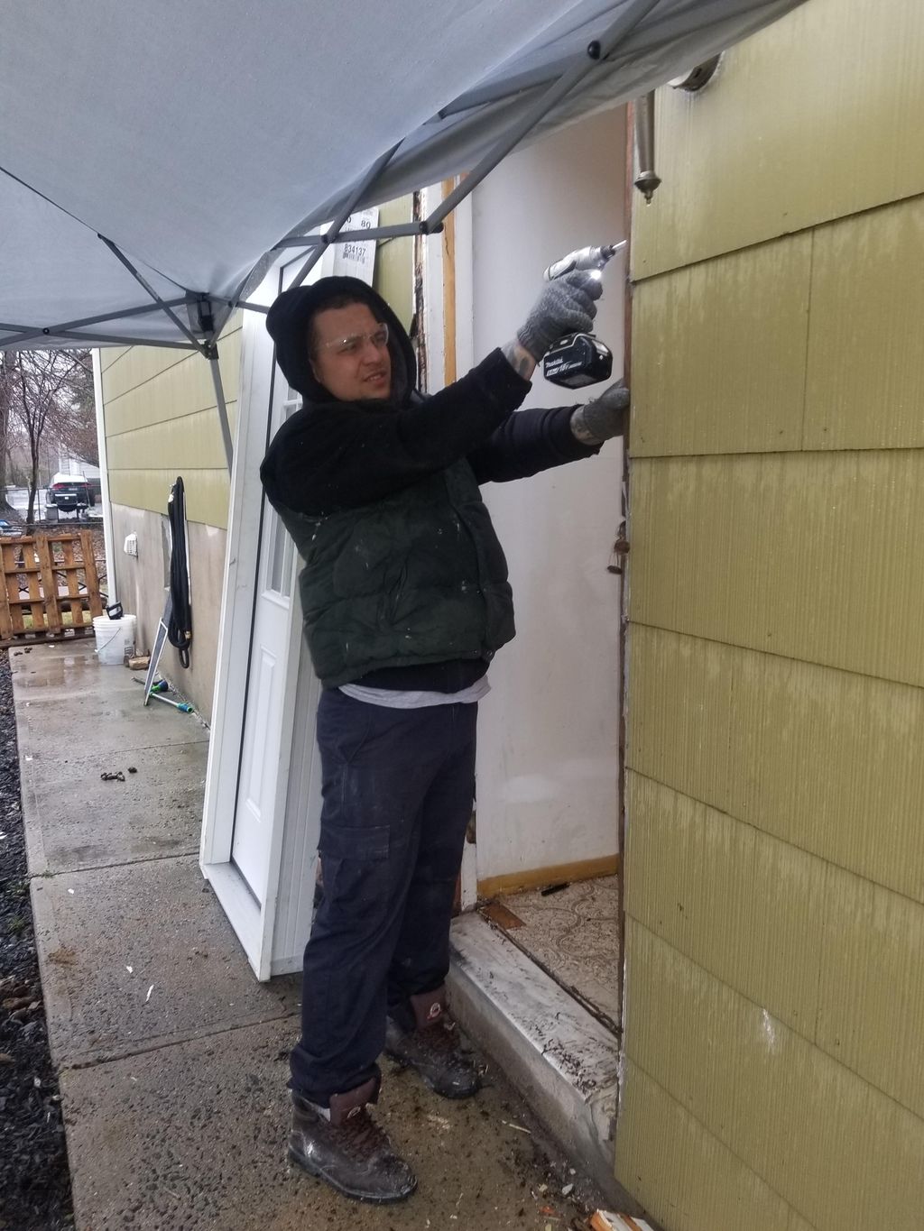 Exterior door installation 'before'