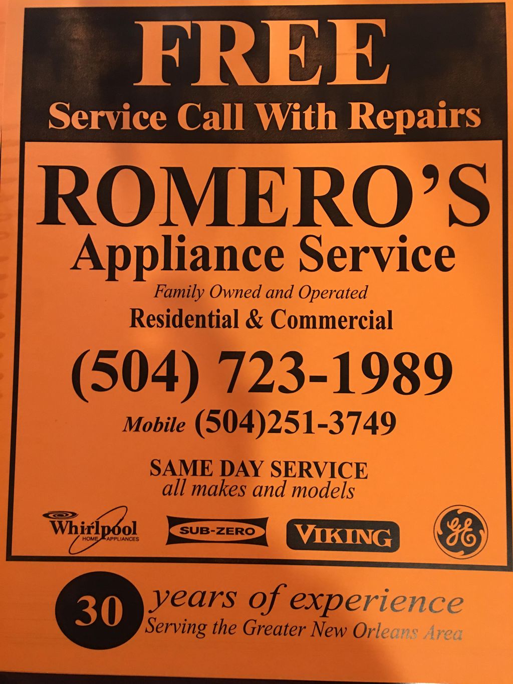 Romero Appliances Repairs