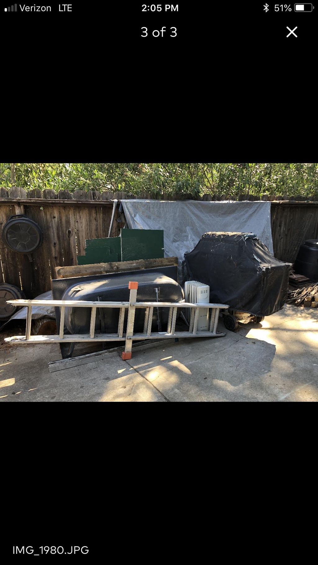 Some junk including a bathroom tub