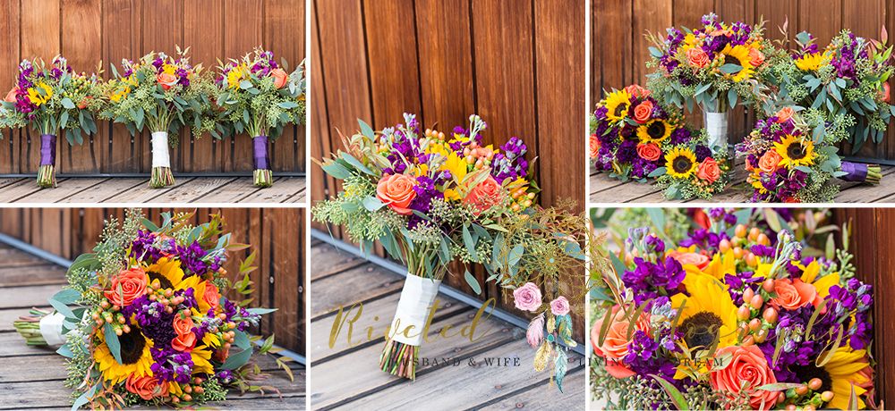 Wedding bouquets for fall wedding at Hudson Garden