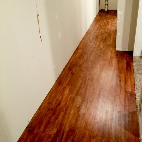 This is a new floor installed in a walk-in closet.