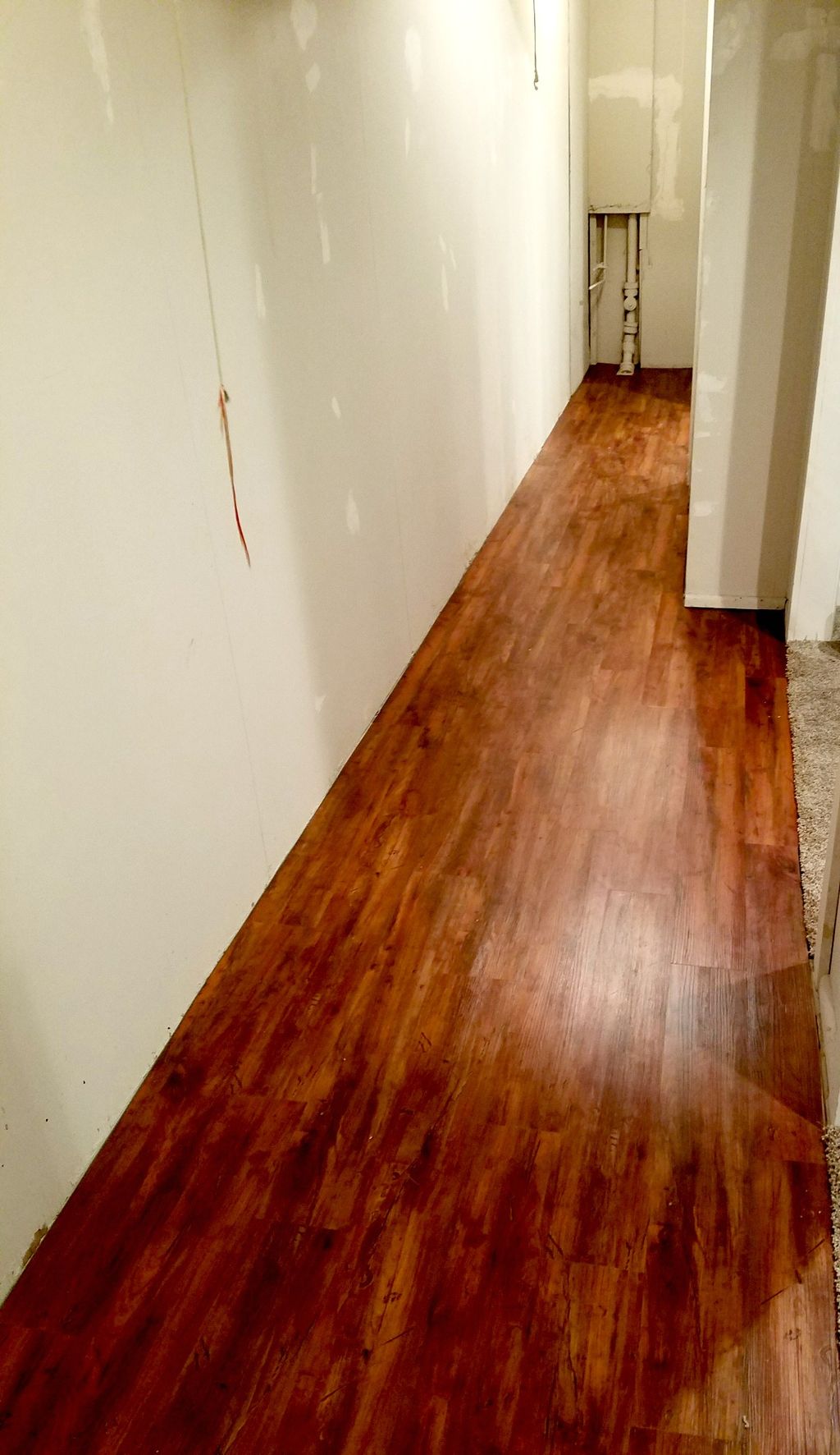 This is a new floor installed in a walk-in closet.