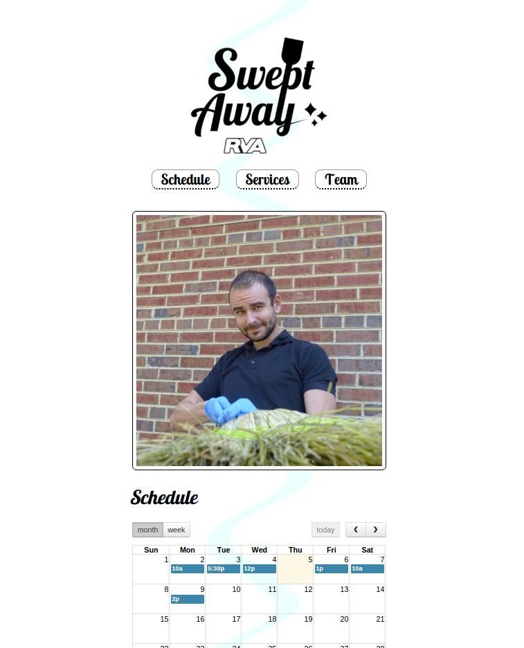 Custom website with Google Calendar integration, c
