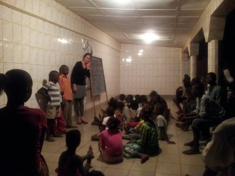 Teaching English to neighborhood children in West 