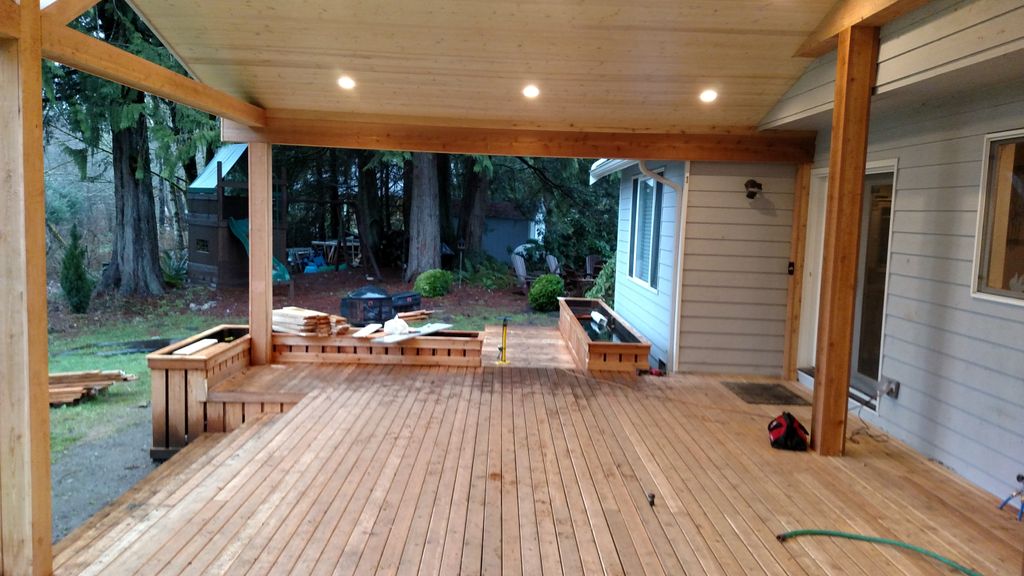 Custom planter boxes, built to compliment the deck