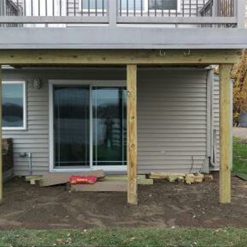Replaced Support beam and leveled deck