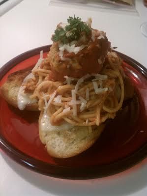 My personal take on home made spaghetti bruschetta