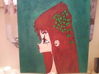 Acrylic on canvas "Redhead elf"