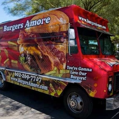 Wrapped Burgers Amore food truck