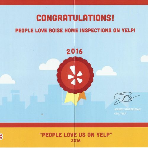 Yelp has give Boise Home Inspections the "People's