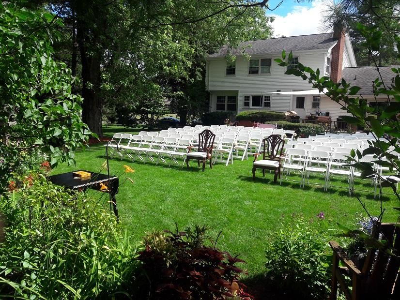 Backyard wedding setup