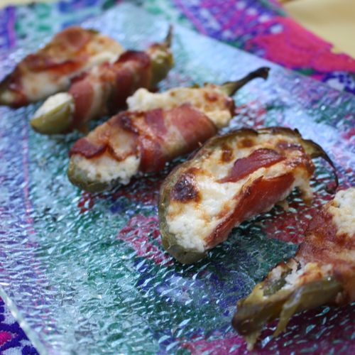 Bacon wrapped Jalapeno Cheese Poppers!