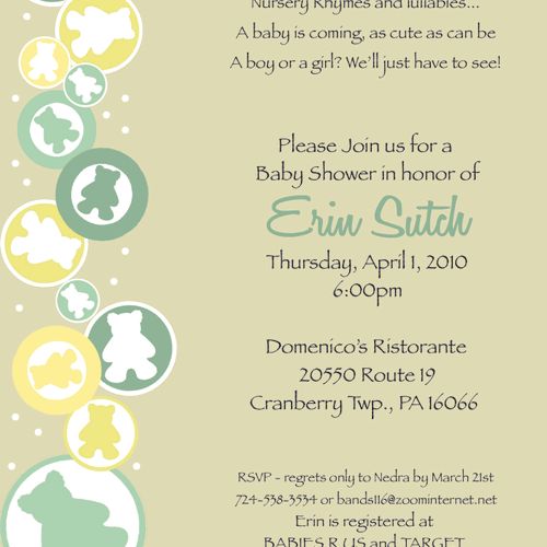 Baby Shower Invitation.  Utilizing Illustrator