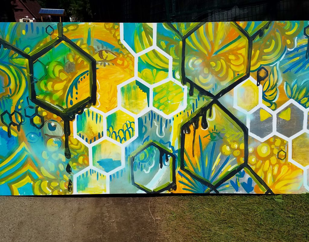 4ft x 8 ft Painted in 2 hours at a live painting e
