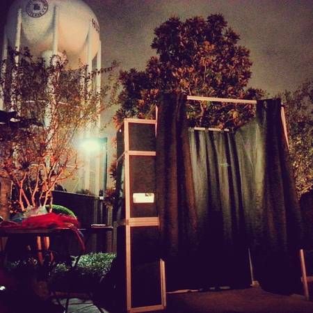 Take the booth inside or outside.