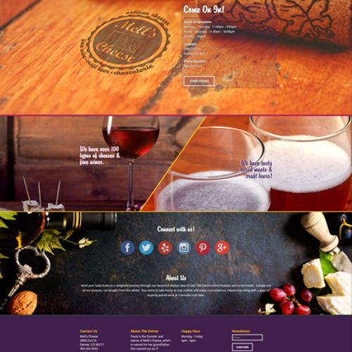 Small business website for Mell's Cheese.