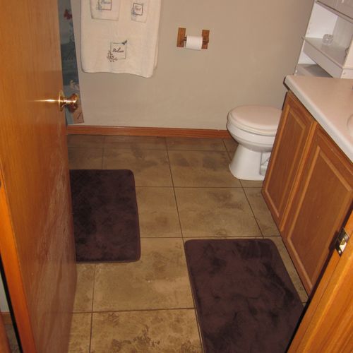 Basement Floor Bathroom, Slate Tile