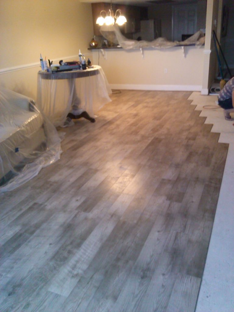 Inter-locking, floating Vinyl Planks